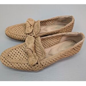 Charles‎ David Finite Crochet Raffia Loafers Women's Size 8 Woven Slip On Flats